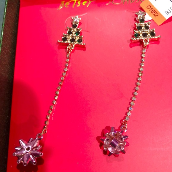 Betsey Johnson gold plated Christmas tree and pink rose gold ornament necklace - Picture 11 of 11